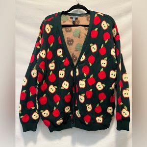 ModCloth Fun Apple Cardigan Sweater, size XL with Pockets!